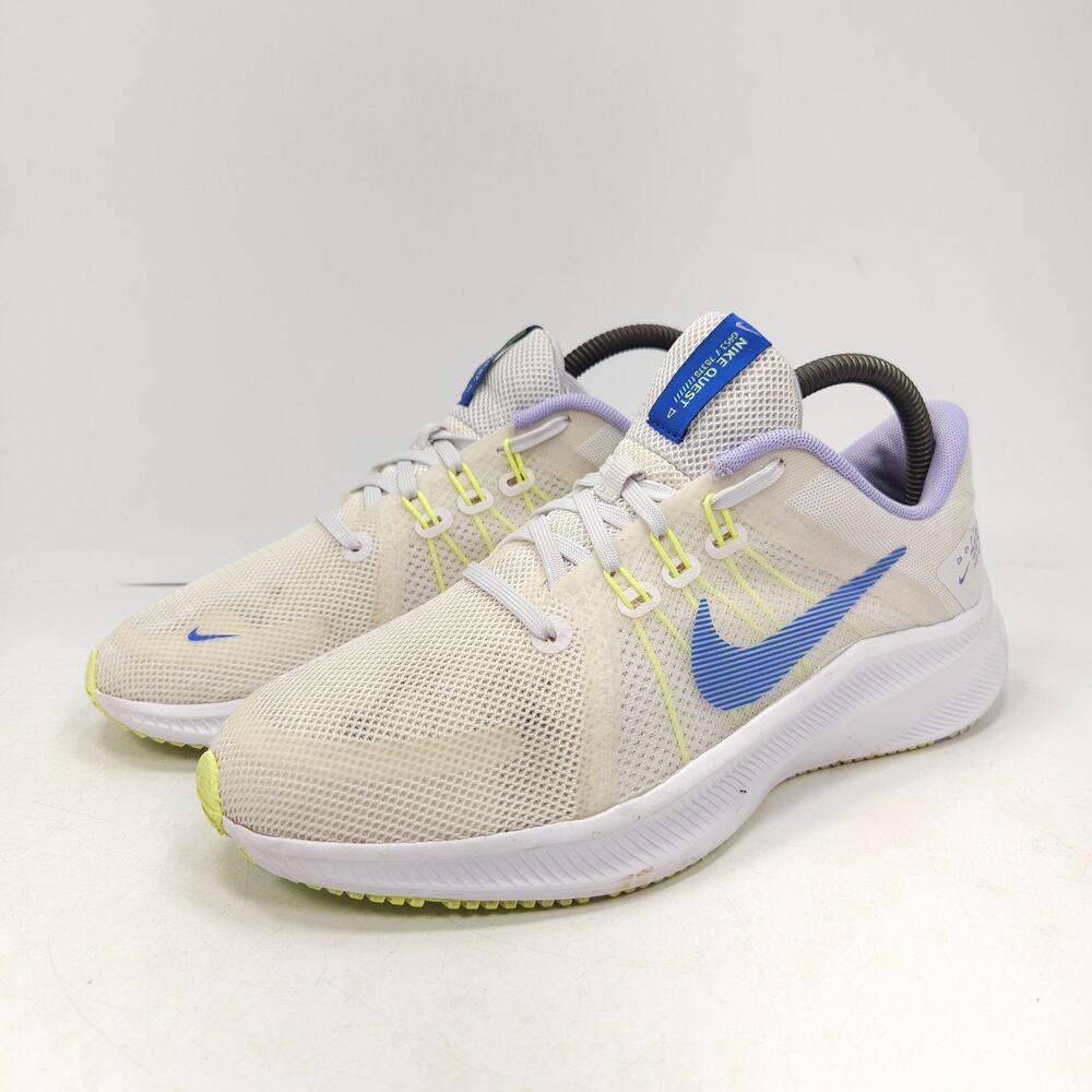 Nike Quest 4 Athletic Lace Up Shoe Womens Size 7.5 DA1106-101 White Blue